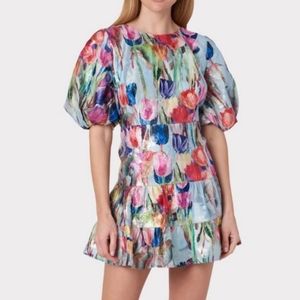 Milly Arlette metallic tulip dress NWT, size 10